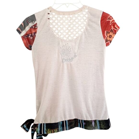 Desigual Viatri Floral Printed Multicolor Tee X Small - Picture 3 of 8